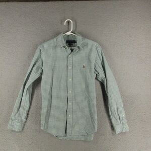 Ralph Lauren Shirt Mens M‎ Green Gingham Plaid Embroidered Small Pony In Color